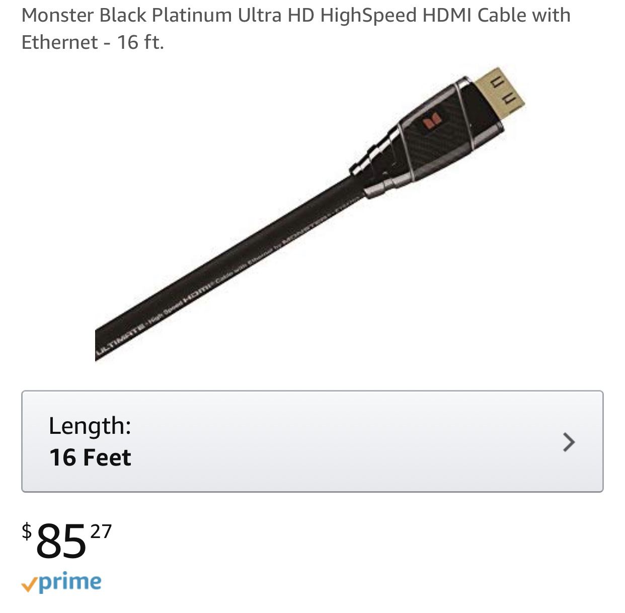 Black Platinum HD Monster HDMI Cables