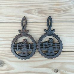 Vintage Cast Iron Women Trivets 