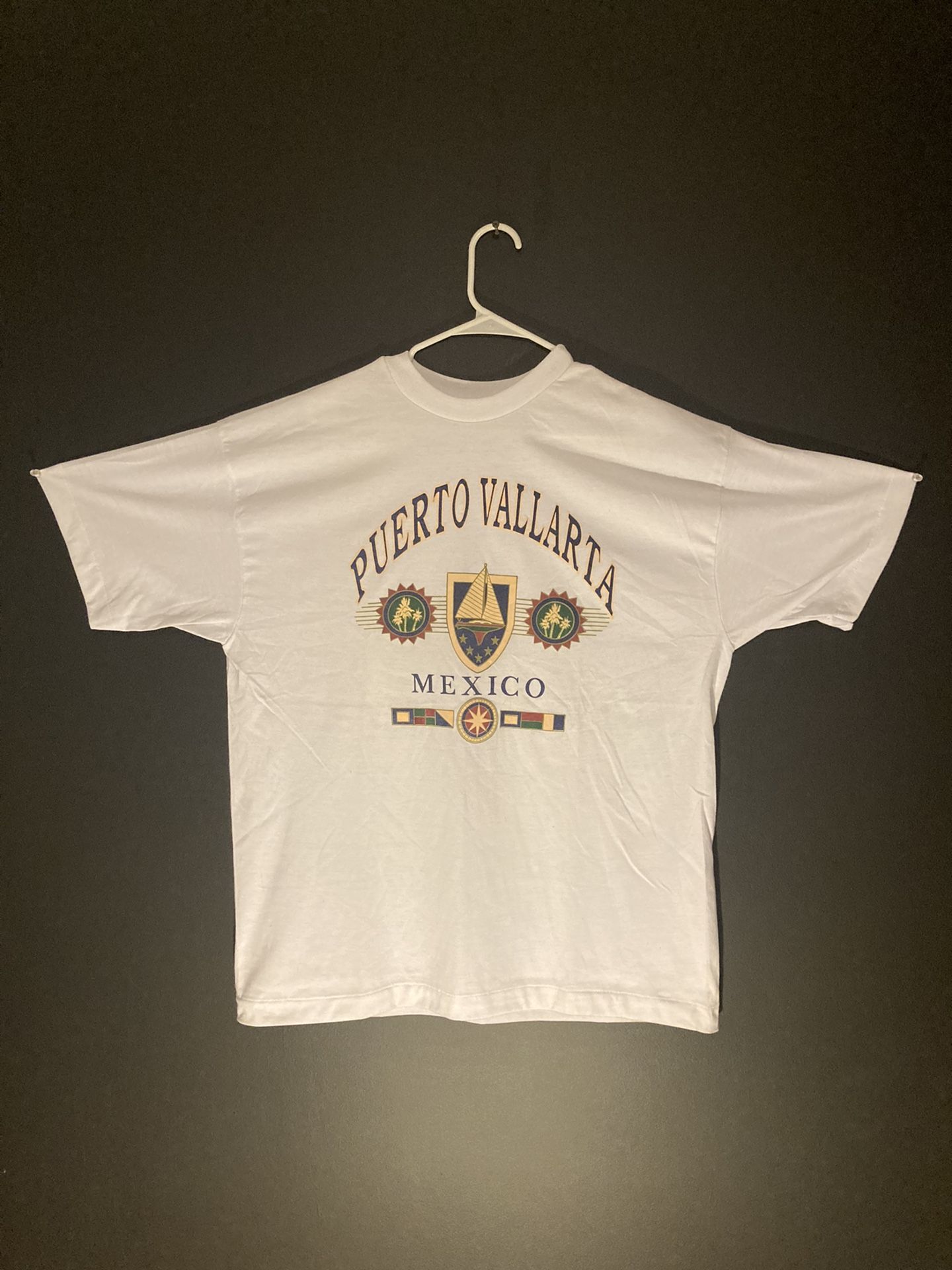 Vintage Puerto Valletta Mexico Tshirt White Mens 2XL