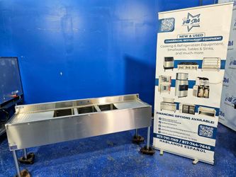 💧🍺 BAR SINK - 3 COMPARTMENT WITH DRAIN BOARDS