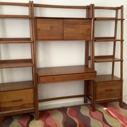 Mid-Century  Smart Desk And File Cabinets 