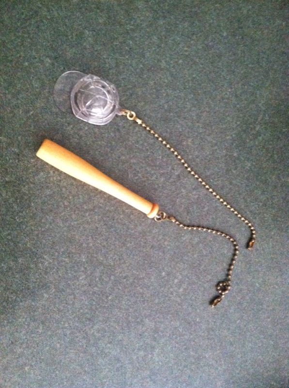Baseball cap and bat ceiling fan pulls