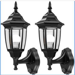 Set of 2 Dusk to Dawn Outdoor Porch Sconces, LED Waterproof 