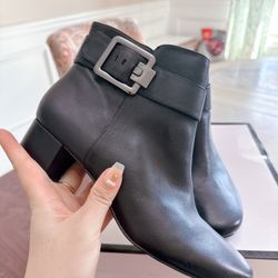 Nine West Paseo Black Leather Ankle Boots - NWT