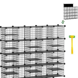 Brand new Wire Cube Storage Organizer, 20 Cubes Converted into 23 Cubes, Sturdy Metal Grids Storage Shelf Closet Shelving Units and Storage, Shelves f