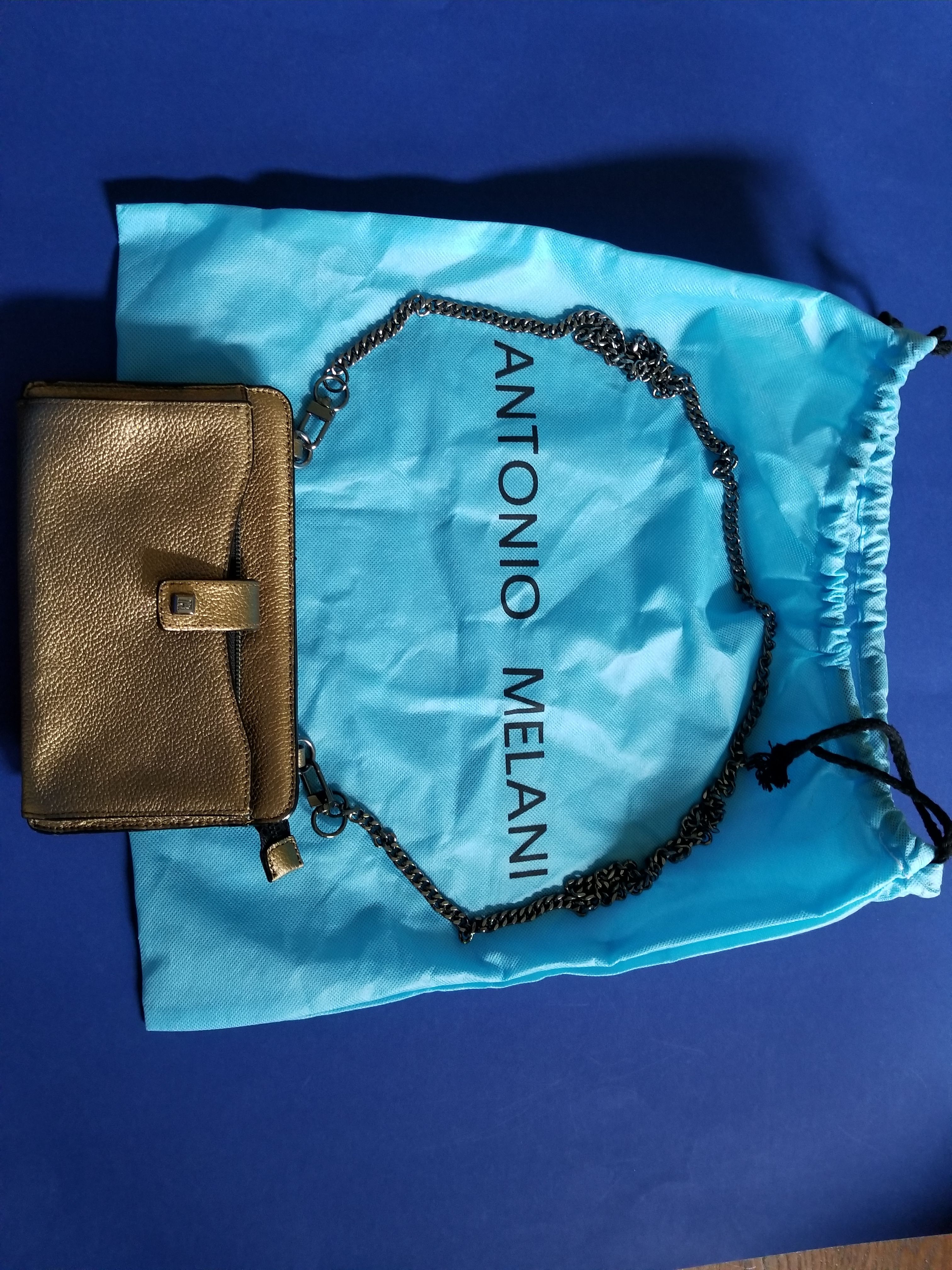 ANTONIO MELANI SMALL GOLD LEATHER PURSE