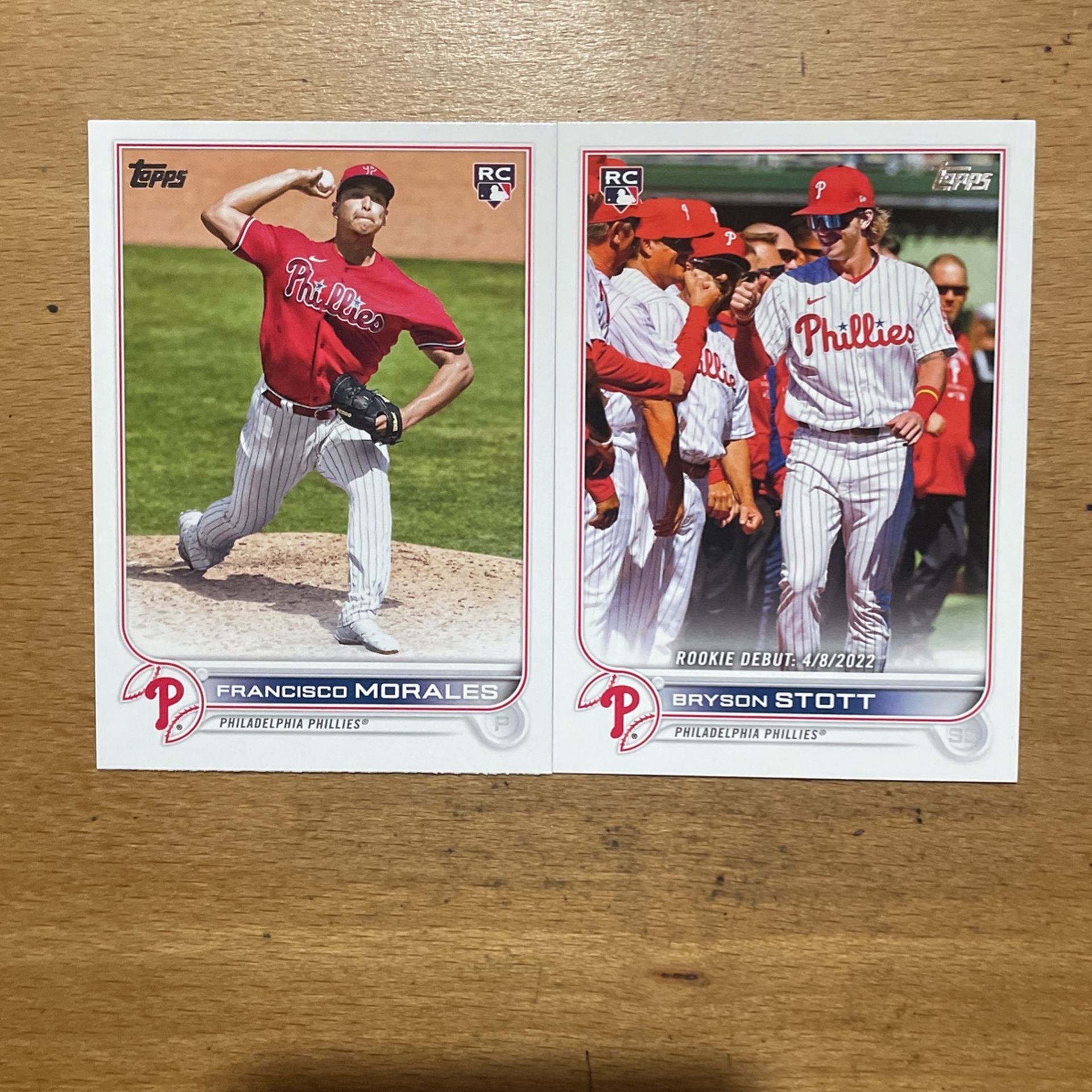 2022 TOPPS UPDATE PHILLIES 2 CARD ROOKIE LOT