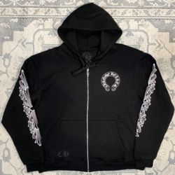 Black Chrome Hearts Zip Up Hoodie