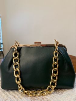 Green evening bag