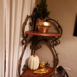 Iron And Wood  (4 ) Shelf Corner
