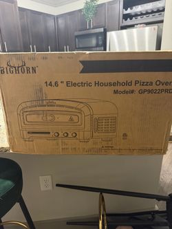 BIG HORN OUTDOORS 14.6” Electric Pizza Oven – Brand New in Box