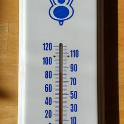 Ford V8 Classic Blue and White Functioning  Wall Thermometer
