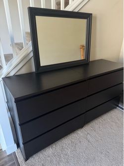 2 ikea 3 drawer Dressers + mirror