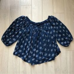 Navy blue crinkled cotton shirt