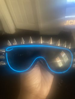 Black Sunglasses With Spikes Lights Up Blue