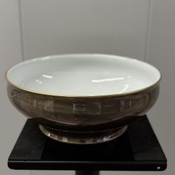 Set 2 Limoges France Porcelain Pedestal Bowls Gold Rim