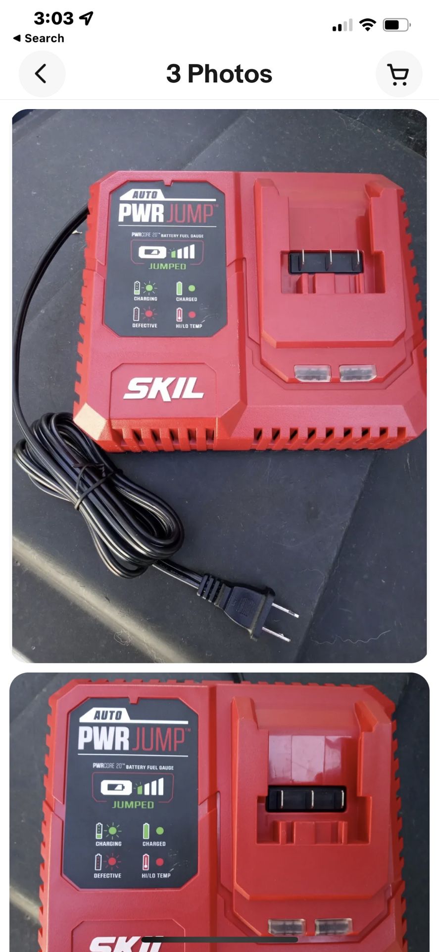 SKIL Auto PWR JUMP PWRCORE 20 Lithium-ion Battery Charger QC536001 New out of box