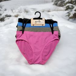 New Girls Intimates 4Pack Seamless Soft Underwear Bikini Panties, Sz M, NWT