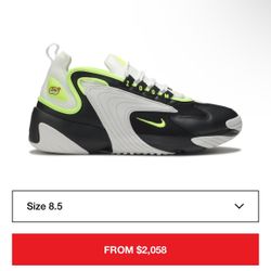 Nike Zoom 2K sneakers in the Black/Volt-White colorway