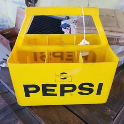 Vintage Pepsi Plastic 6 Pack Drink Carrier Cola Glass Bottles 