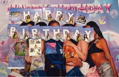 KATSEYE K-Pop birthday party decoration set.