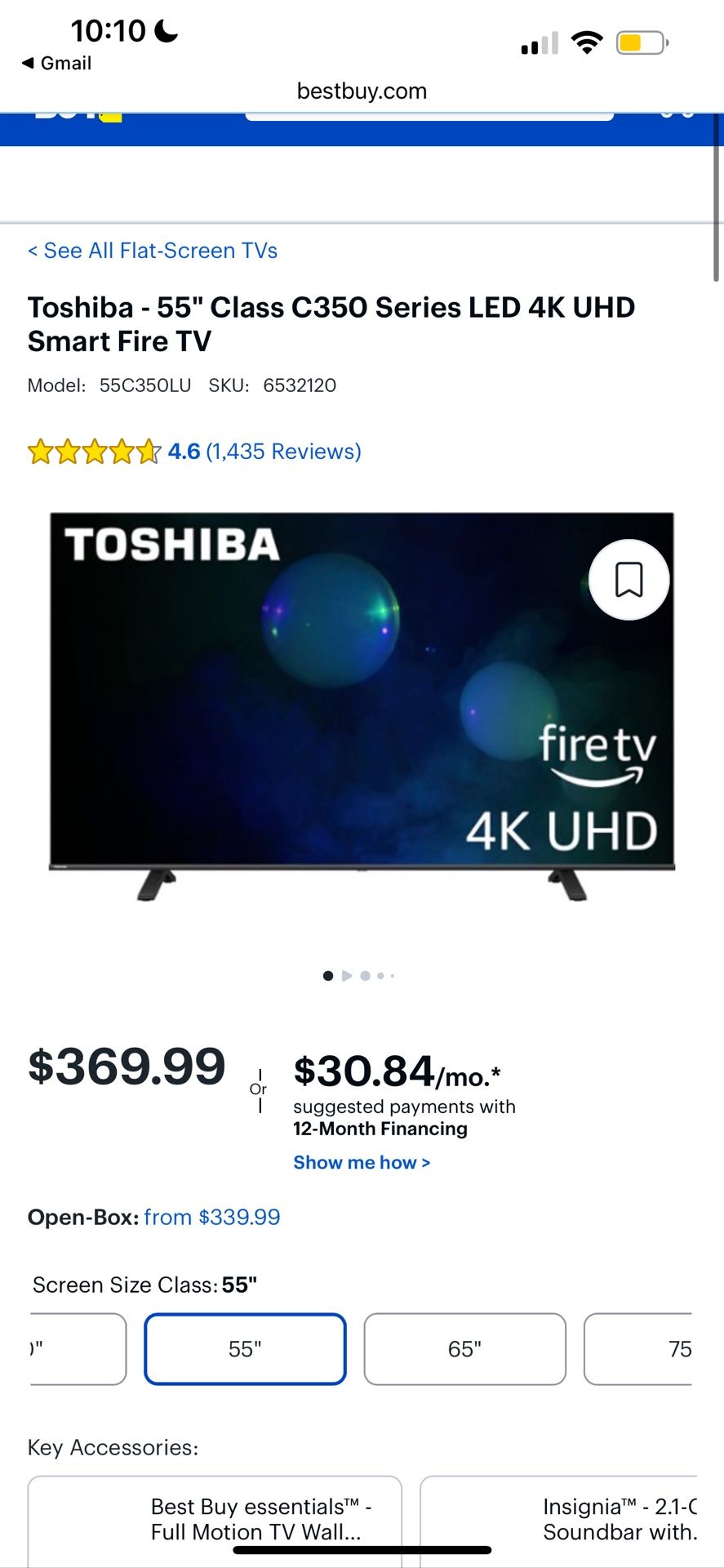 Toshiba 55” LED Smart Fire TV