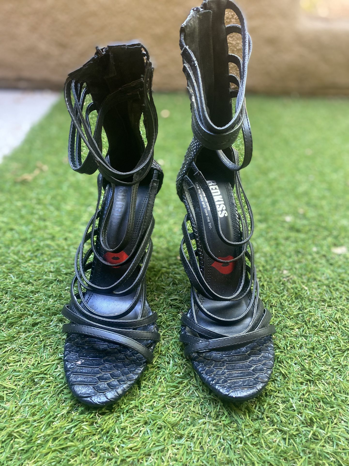 Red Kids, Black Gladiator Stray, High Heels