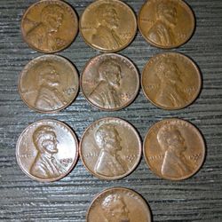 "10" 1955 D Wheat Pennies