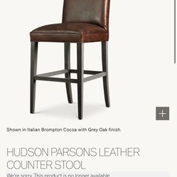 Restoration Hardware Hudson Parsons  Leather Counter Stools