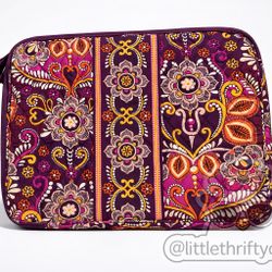 Vera Bradley Purple Quilted Laptop Sleeve 14x11