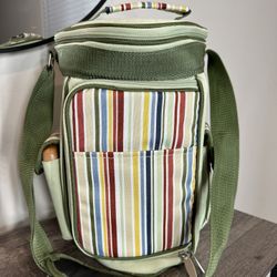Olive Green Picnic Time Wine and Cheese Tote