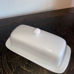 Ceramic White Butter Dish