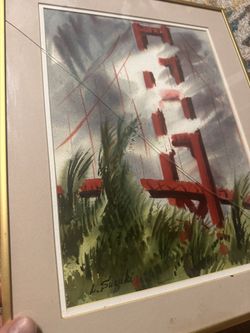 Original Lewis Suzuki Watercolor Painting 