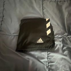 Adidas Boys Athletic Shorts Small (8)  Black White Slash Stripes Shorts