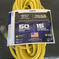 USW 50’ Heavy Duty Outdoor New Extension Cord