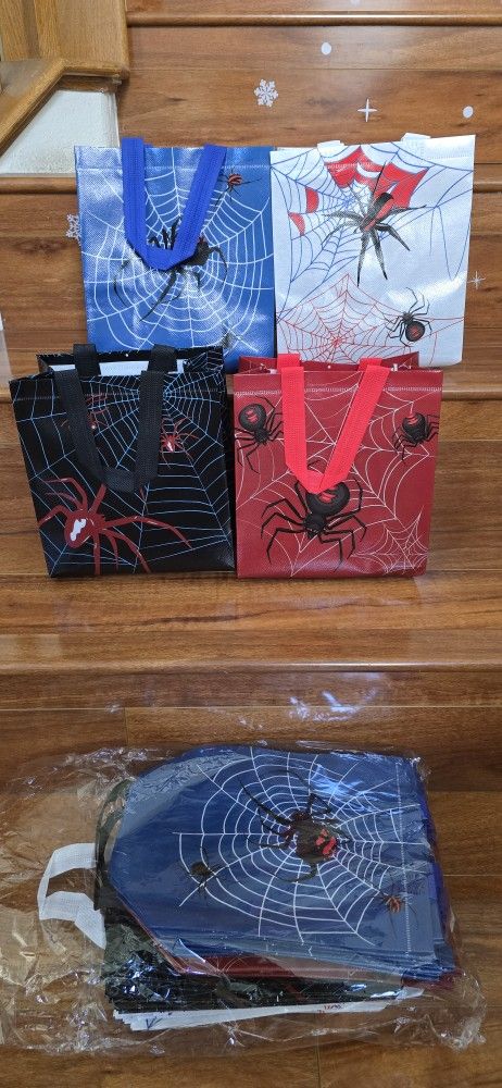 40 Pcs Spider Web Goodie Bags Reusable Non-woven Bags with Handles