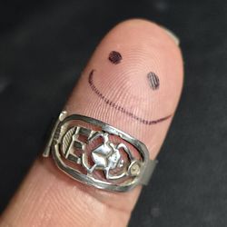 Sterling Silver Scarab Beetle Openwork Band Ring Size 7 Egyptian Style