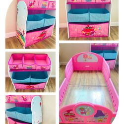 Trolls bed frame & toy bin set 