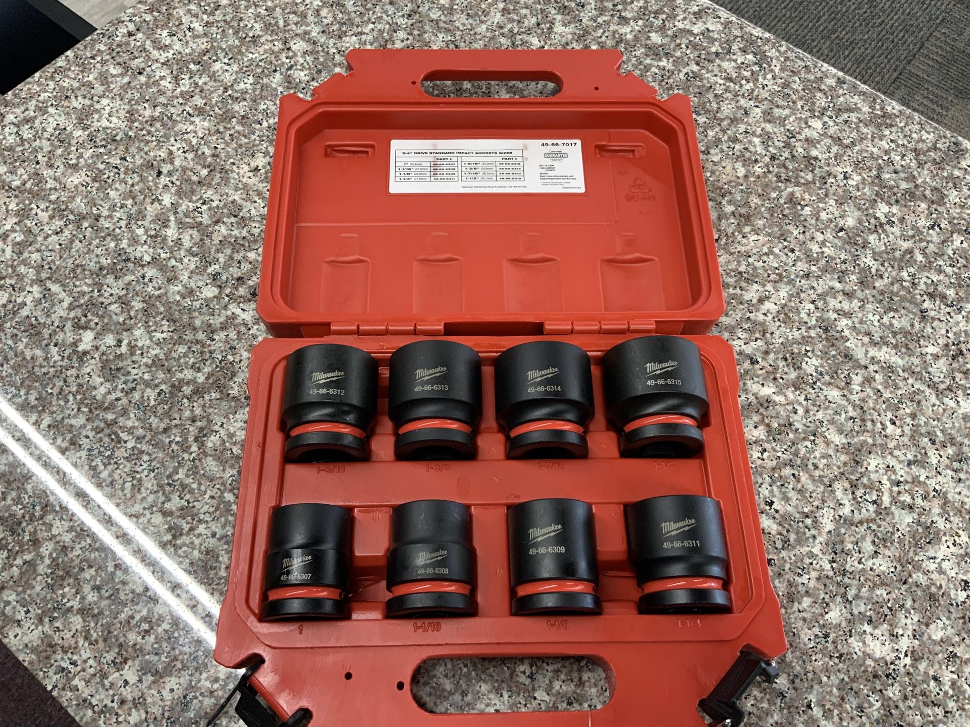 Milwaukee SHOCKWAVE 3/4 in. Drive SAE 6 Point Impact Socket Set (8-Piece)