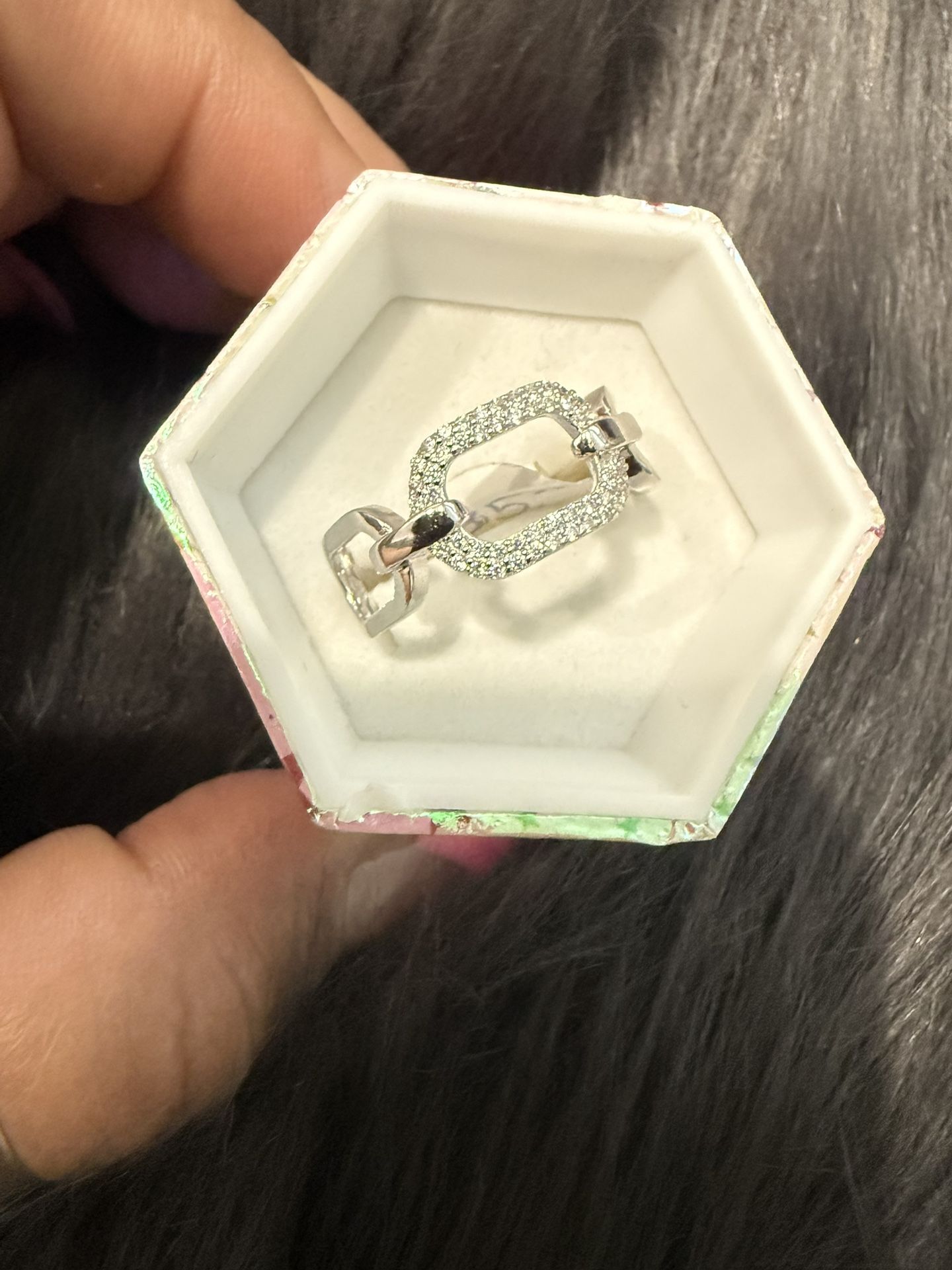 925 Silver Ring with Rhinestones