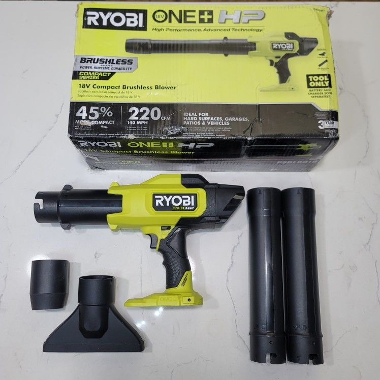 RYOBI ONE+ HP 18V Brushless Cordless 220 CFM 140 MPH Compact Blower (Tool-Only)