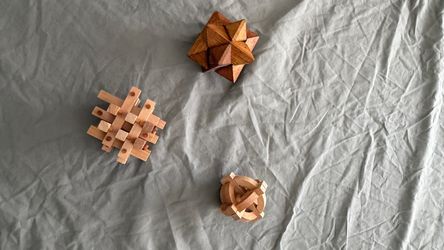 Wooden Brain Teaser Puzzles - Set of 3