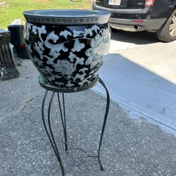 Large oriental ceramic Plant pot