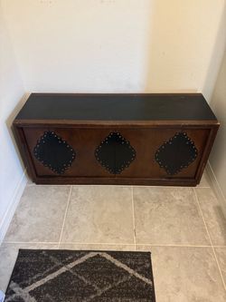 Vintage Mediterranean Style Wood Chest