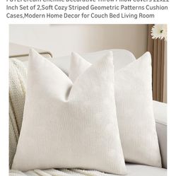 Cream Chennile decorative Throw Pillow Covers 