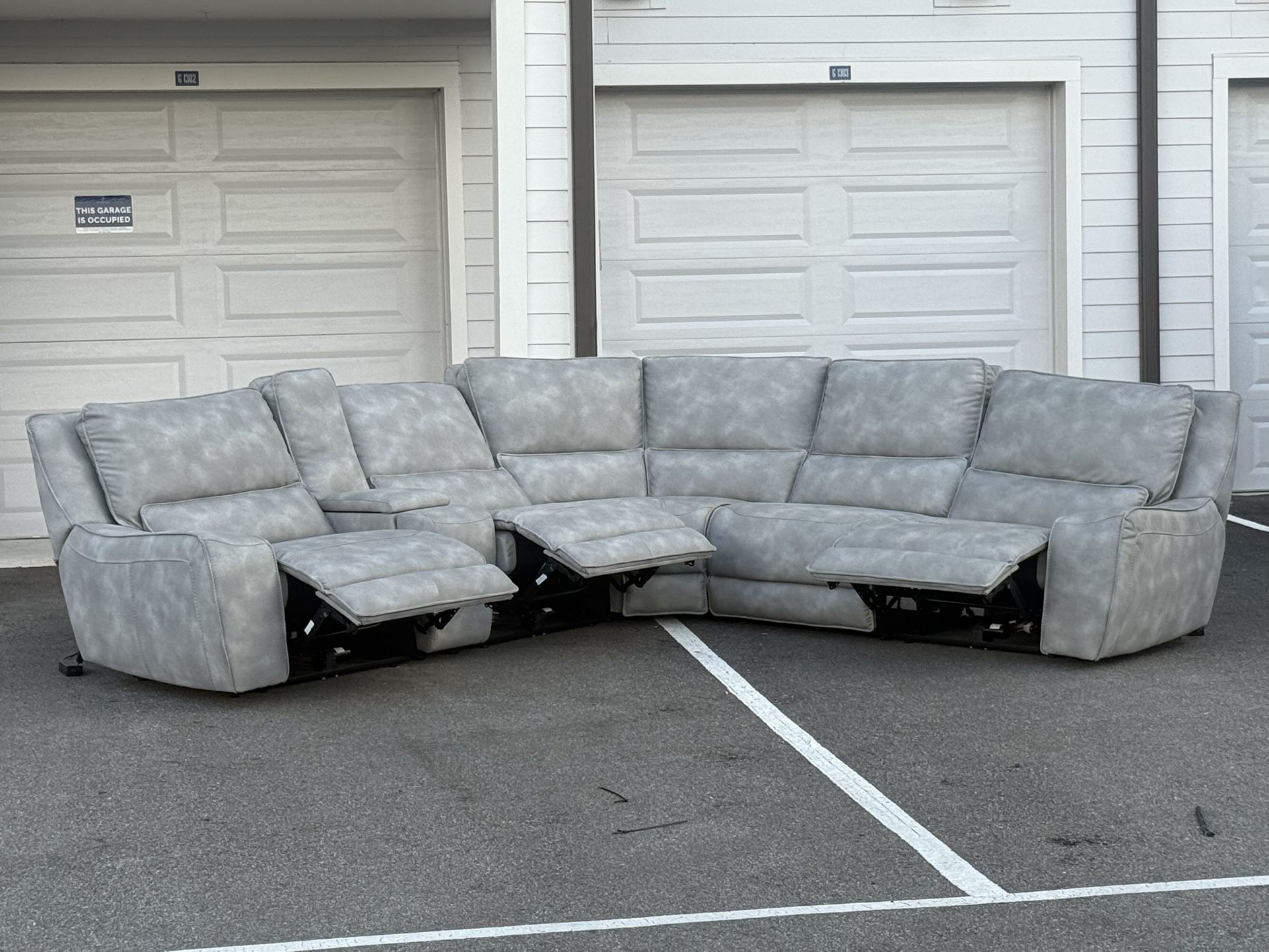 Sectional Couch Like New Leather Power Recliner Delivery Available