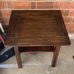 Small Square End Coffee Table Brown Wooden