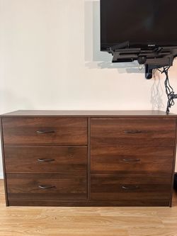 Dark Walnut Dresser with 6 Drawers