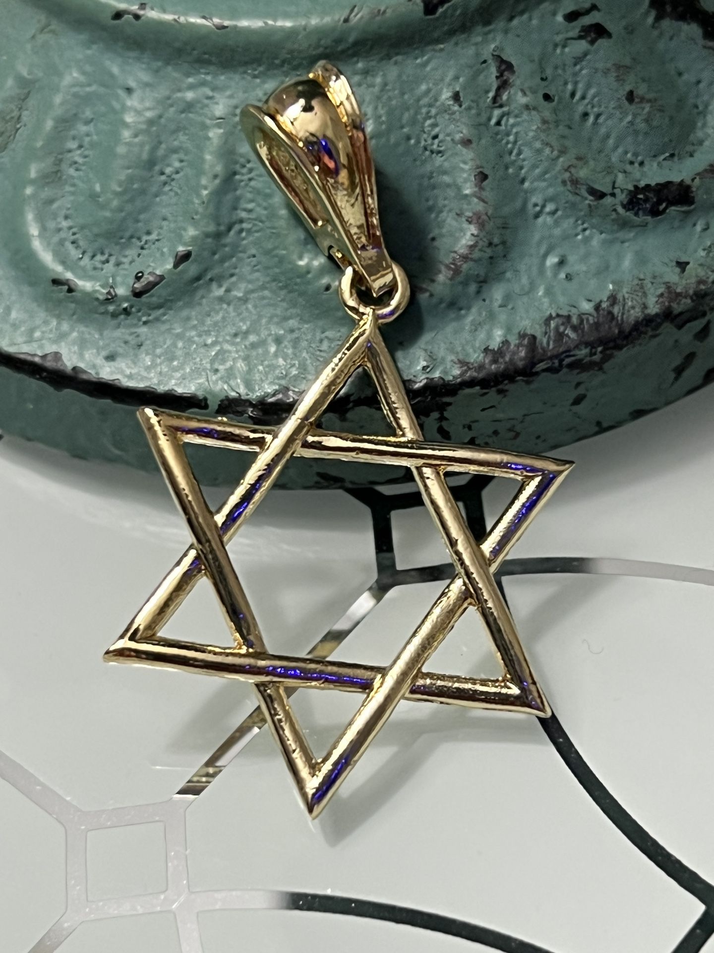 Star Of David Gold Plated Pendant