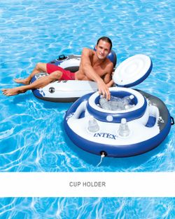 Floating ice chest inflatable pool ice cooler